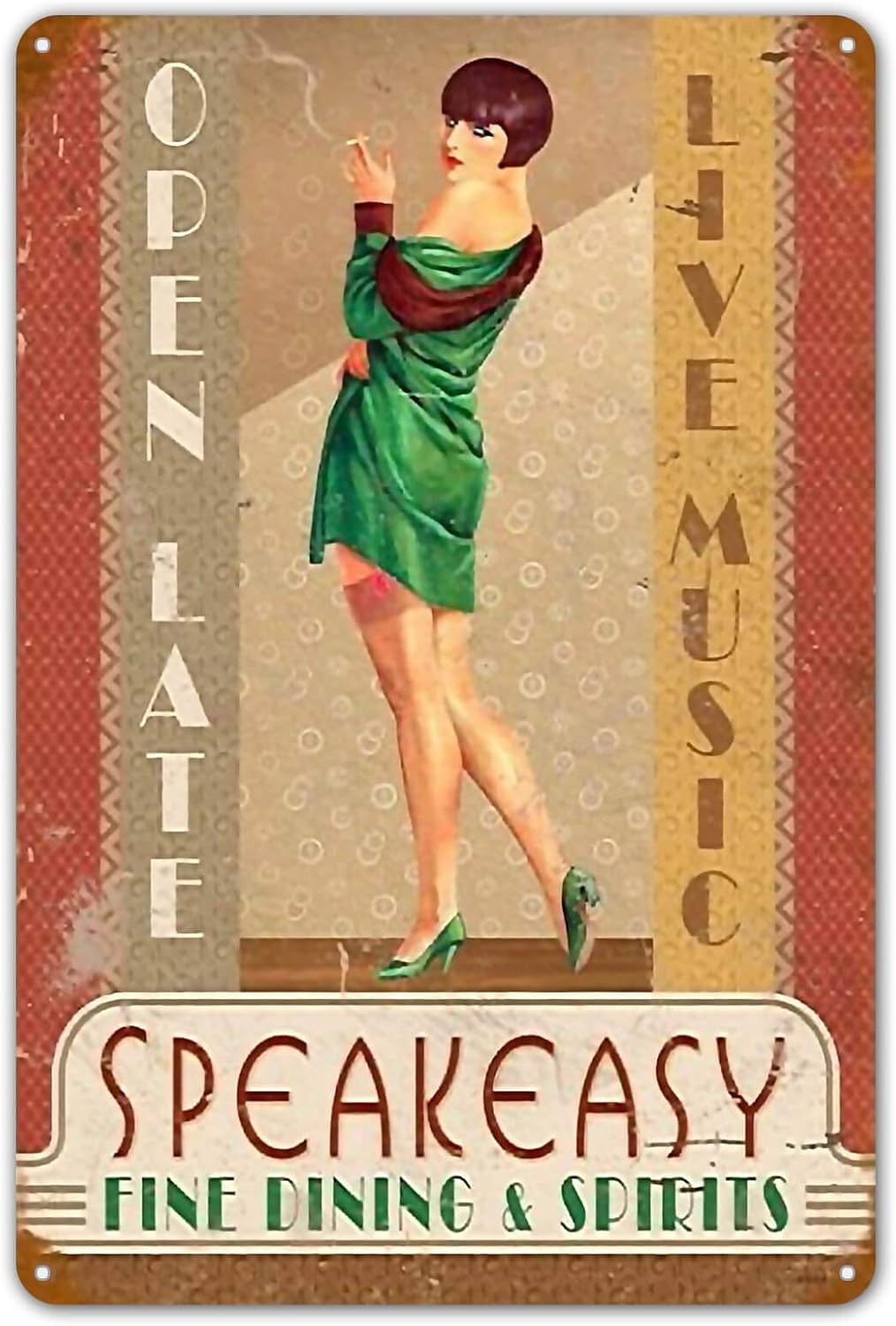 Home Decor Shop - Speakeasy Vintage Metalowy Znak Blaszany Pin-Up