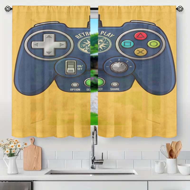 Home Decor Youtube Videos - Zasłona z motywem kontrolera do gier,