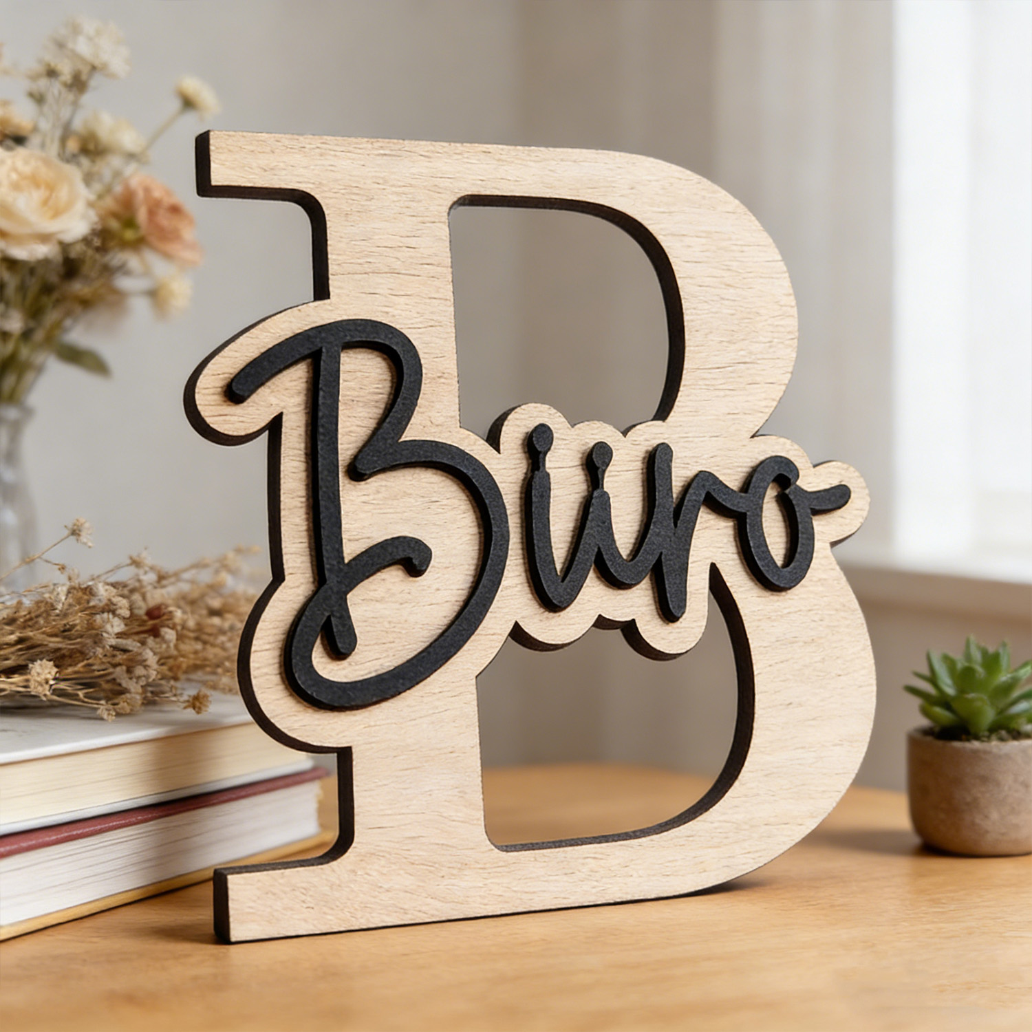 Wooden Letter Sign - 1 szt. Personalizowana drewniana tabliczka na