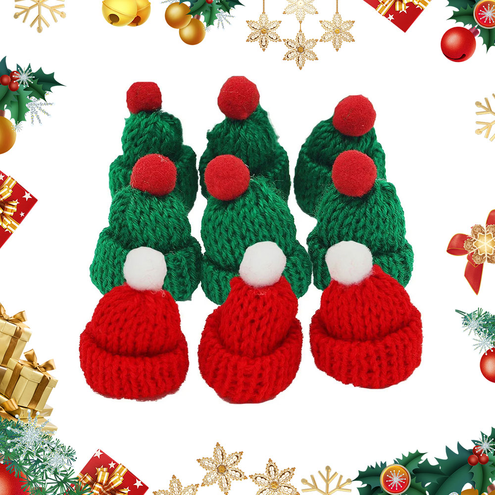 Yarn Home Decor - 10 sztuk 3.5x5cm Mini świąteczna czapka