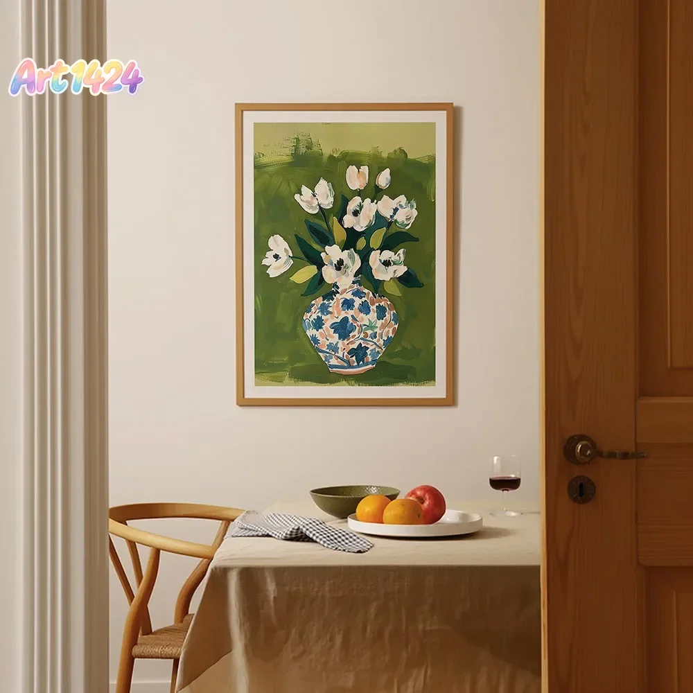 Home Decor Vase With Flowers - Kolorowe kwiaty w wazonie – obraz