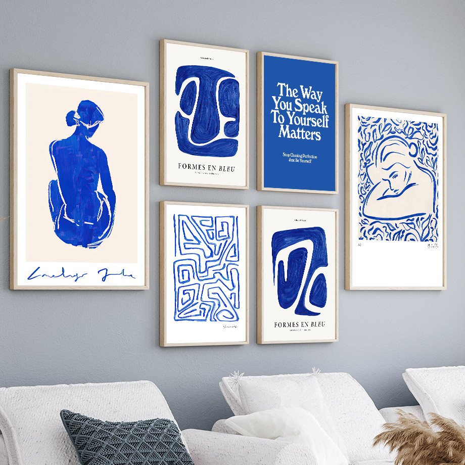 Home Decor Minimal - Obraz na płótnie, mural ścienny, niebieska