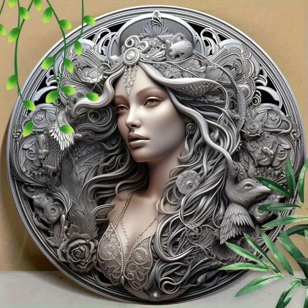 Home Decor Shop - Okrągła metalowa naklejka aluminiowa - dekoracja