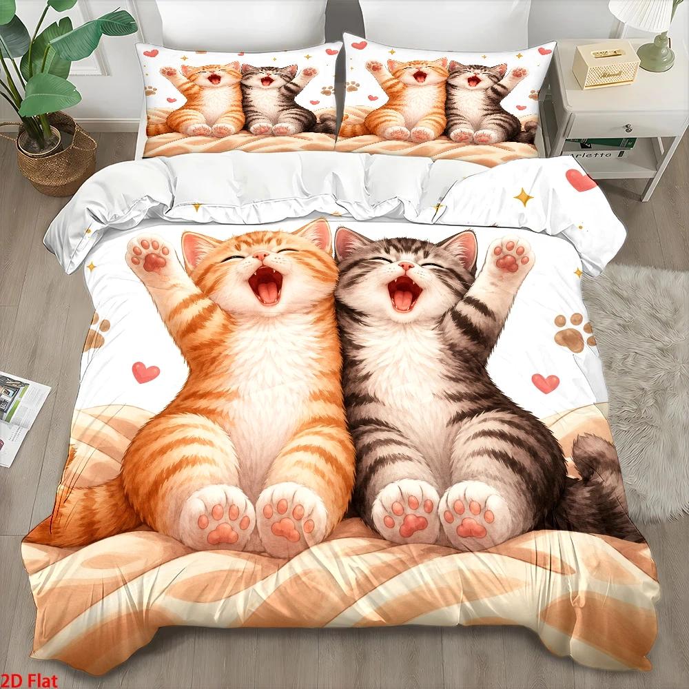 Home Decor Minimalist Style - 3-częściowy zestaw pościeli z uroczym nadrukiem