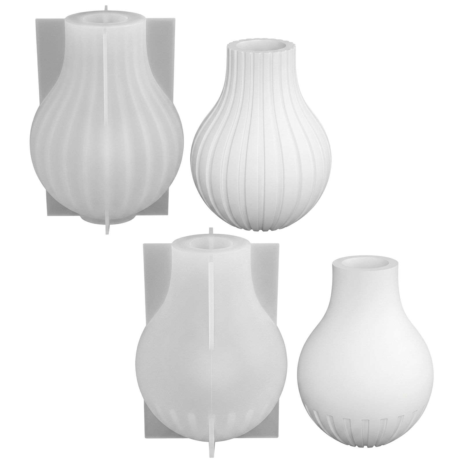 Home Decor Minimalist Style - Forma silikonowa do wazonu z paskami,