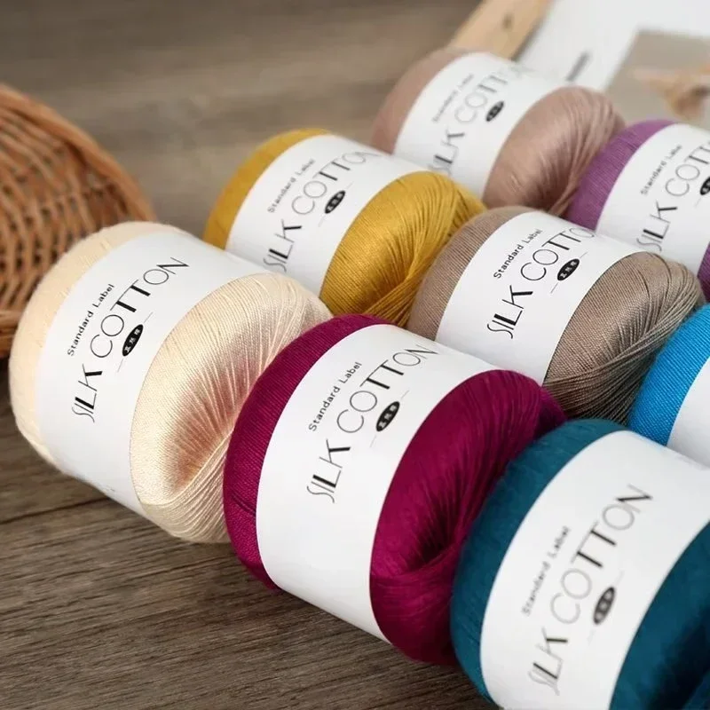 Yarn Home Decor - 50g/szt. Jedwabna Koronka Bawełniana Mleczna Włóczka