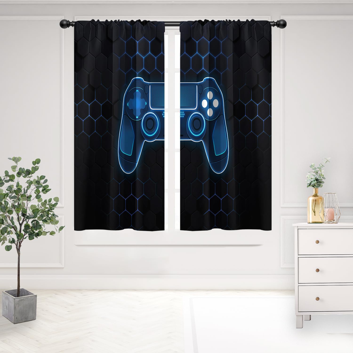 Home Decor Youtube Videos - Luksusowe zasłony gamingowe z motywem kontrolera