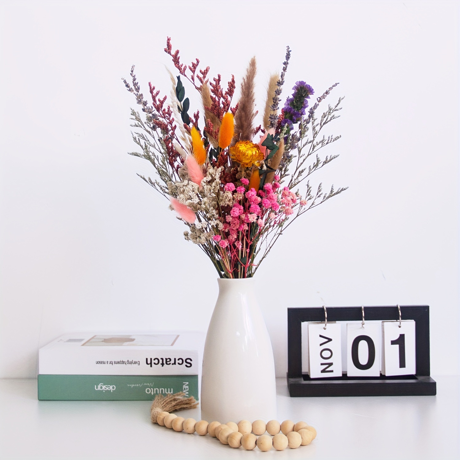 Home Decor Minimalist Style - Bukiet suszonych kwiatów Gypsophila w stylu