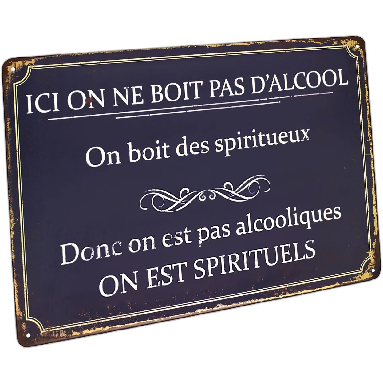 Home Decor Quotes On Wall - Metalowy szyld vintage z napisem: Ici