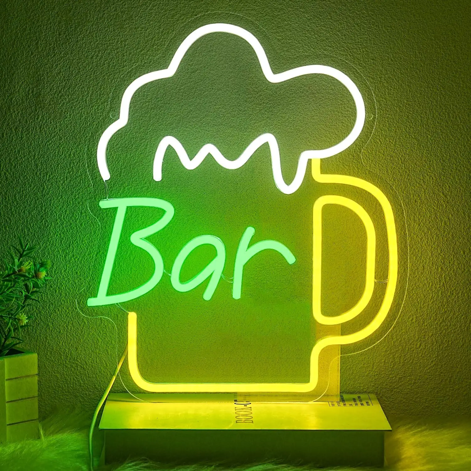 Home Decor Shop - Neonowy szyld barowy z piwem, ściemnialna