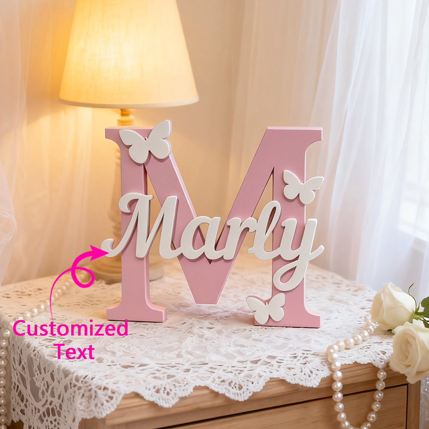 Wooden Letter Sign - 1 szt. Personalizowany drewniany znak z