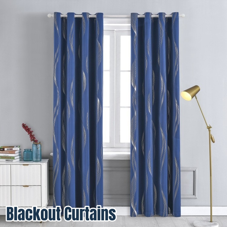 Blackout Curtains - Czarne zaciemniające zasłony do salonu, dekoracyjne