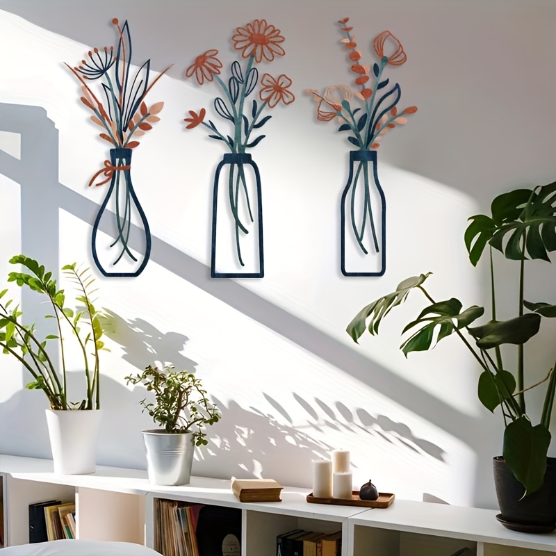 3 Duże kwiatowe rzeźby ścienne – Home Decor Vase With Flowers recenzja i cena
