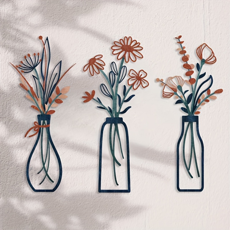 3 Duże kwiatowe rzeźby ścienne – Home Decor Vase With Flowers recenzja i cena