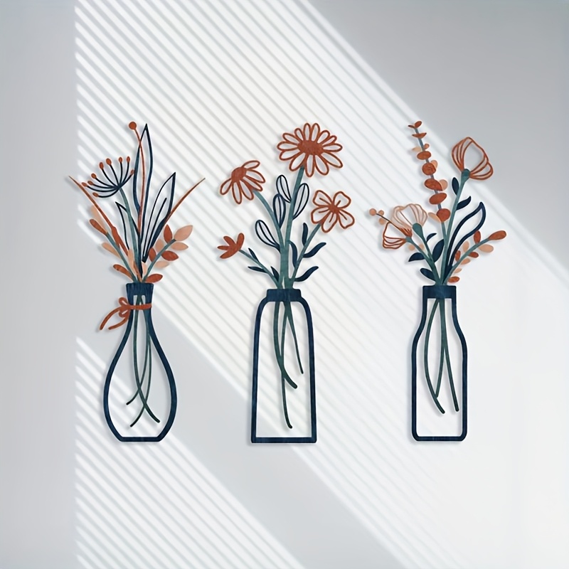 3 Duże kwiatowe rzeźby ścienne – Home Decor Vase With Flowers recenzja i cena