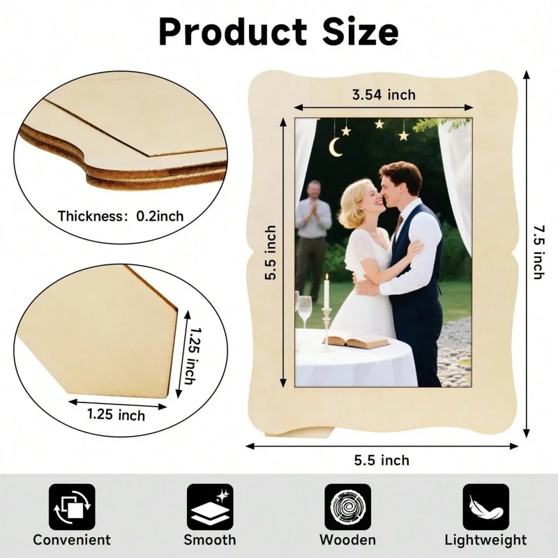 5 szt. Niedokończone drewniane – Bamboo Photo Frame recenzja i cena