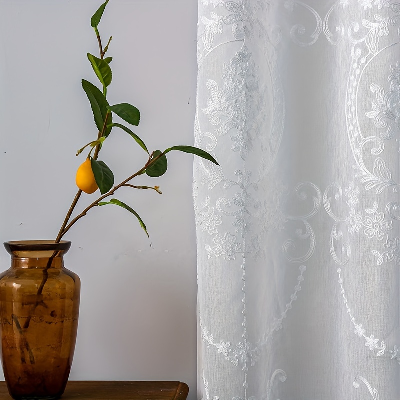 1 szt. Biała haftowana, przezr – Yarn Home Decor recenzja i cena