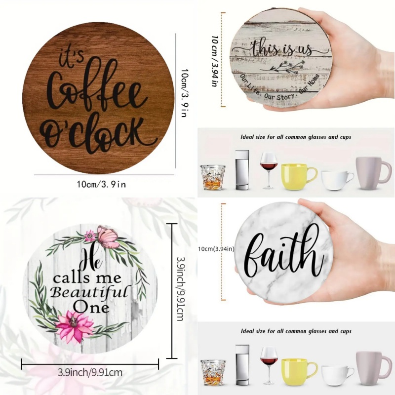 6 sztuk okrągłych, inspirujący – Wooden Letter Sign recenzja i cena