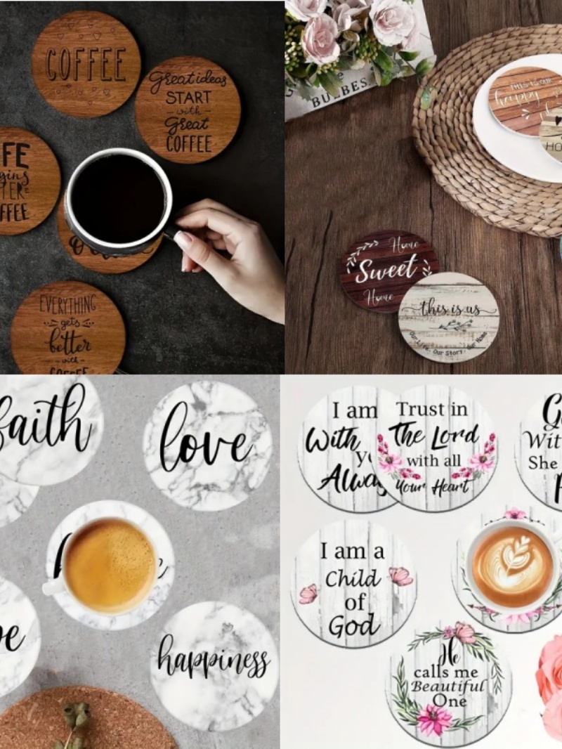 6 sztuk okrągłych, inspirujący – Wooden Letter Sign recenzja i cena