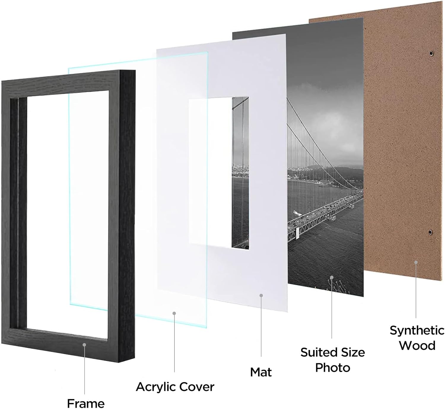 Zestaw 9 ram na zdjęcia 12x12, – Bamboo Photo Frame recenzja i cena