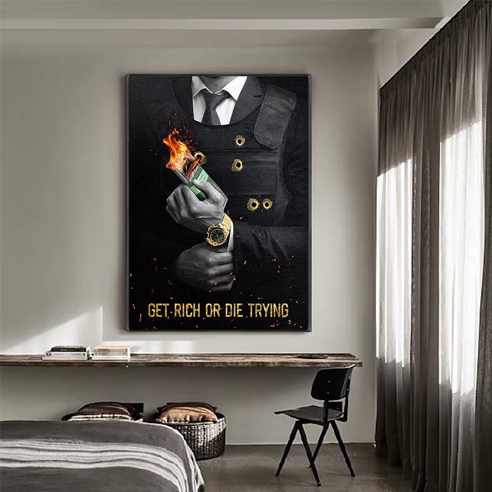 Motivating Quote Get Rich or D – Home Decor Quotes On Wall recenzja i cena