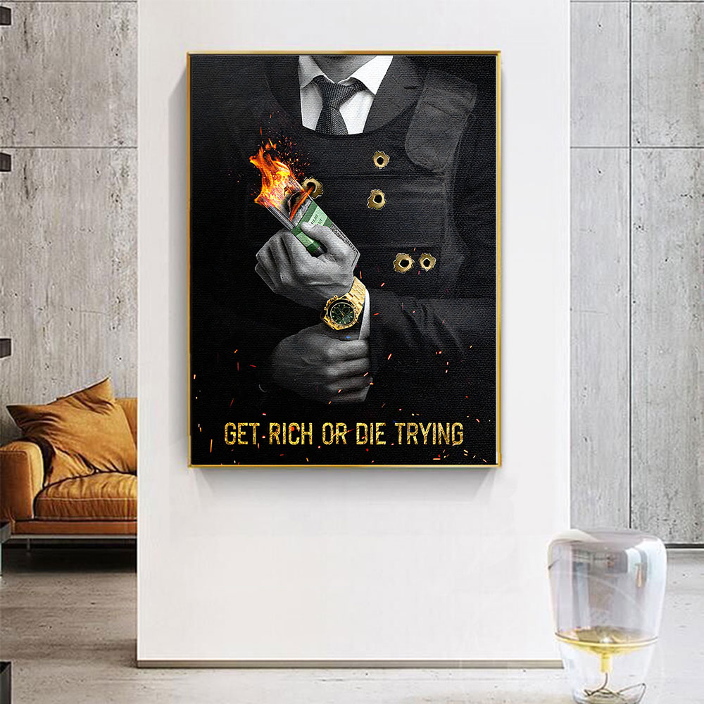 Motivating Quote Get Rich or D – Home Decor Quotes On Wall recenzja i cena