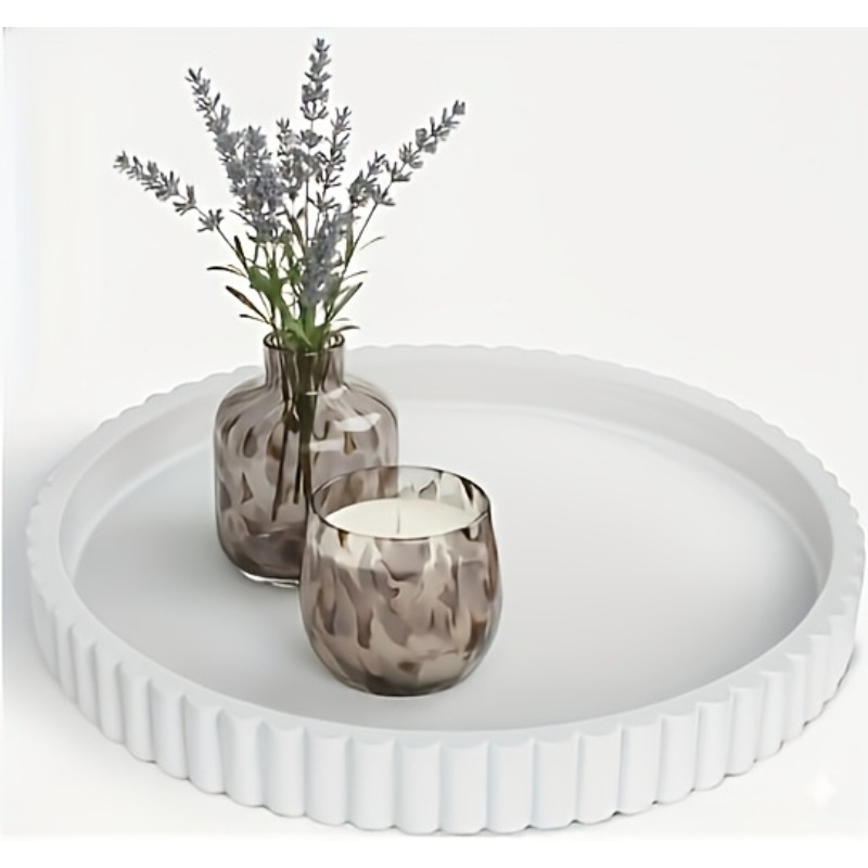 Okrągła Biała Taca Nowoczesna  – Home Decor Center recenzja i cena