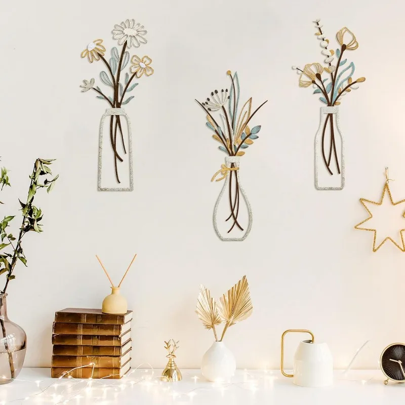 3 szt. Metalowe kwiaty, dekora – Home Decor Minimalist Style recenzja i cena