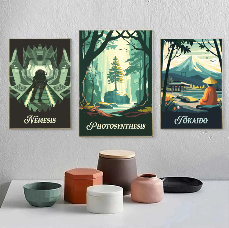 Kreskówka Abstrakcja Scena z G – Watercolor Poster Print recenzja i cena