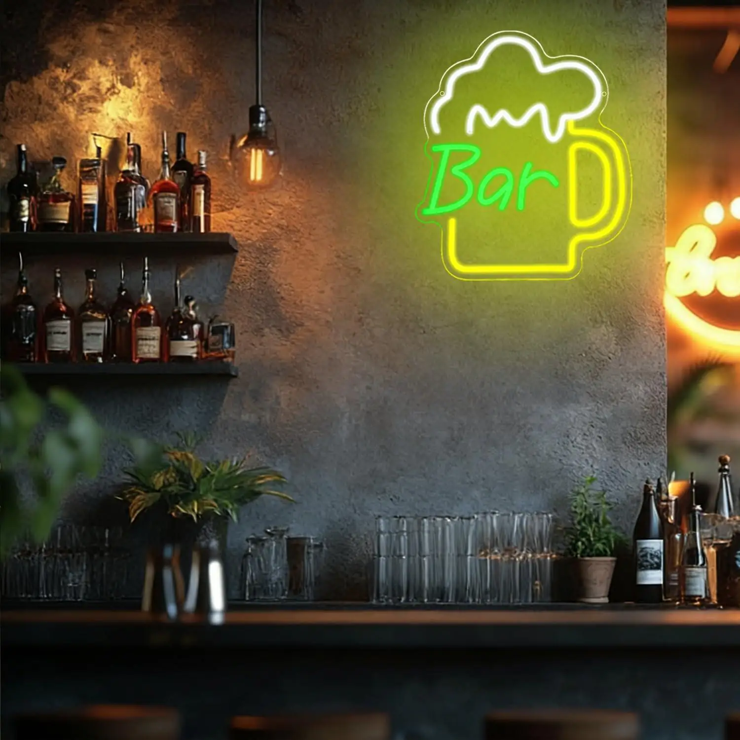 Neonowy szyld barowy z piwem,  – Home Decor Shop recenzja i cena