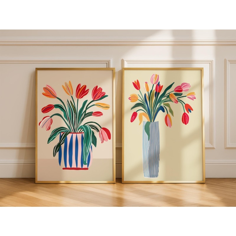 2 szt. Obrazów na płótnie z tu – Home Decor Vase With Flowers recenzja i cena