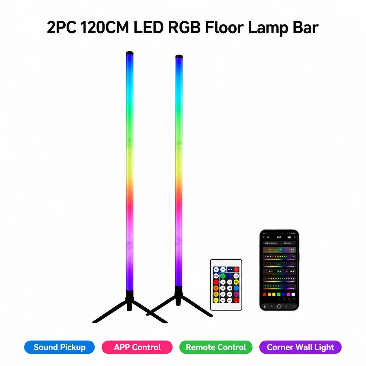 2 SZT. Lampa podłogowa RGB 120 – Home Decor Lighting recenzja i cena