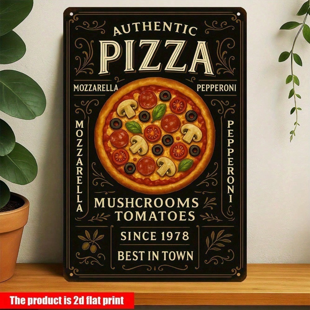 Vintage'owy metalowy szyld piz – Home Decor Shop recenzja i cena