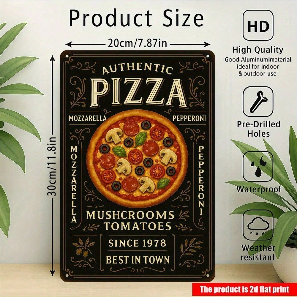 Vintage'owy metalowy szyld piz – Home Decor Shop recenzja i cena