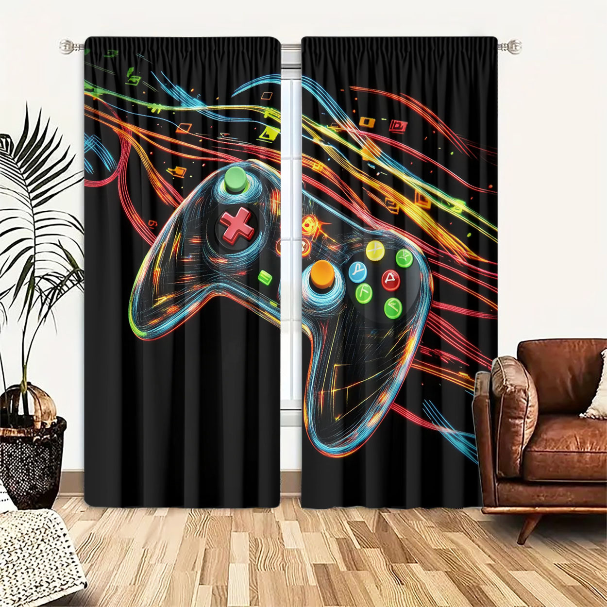 Neonowe Zasłony z Motywem Kont – Home Decor Youtube Videos recenzja i cena
