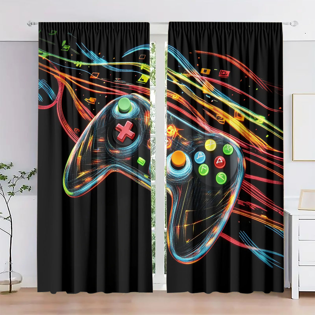 Neonowe Zasłony z Motywem Kont – Home Decor Youtube Videos recenzja i cena